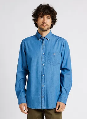  GANT   Camicia dritta con collo classico in cotone | Blu